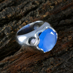 Chloe Blue Solitaire Ring with Bold Blue Gemstone