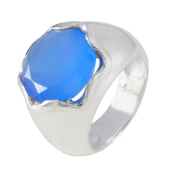 Chloe Blue Solitaire Ring with Bold Blue Gemstone