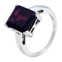 Chloe Red Solitaire Ring Elegant Gemstone Silver Band