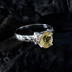 Chloe Solitaire Yellow Ring Sterling Silver Gemstone