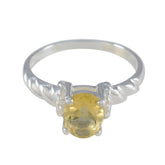 Chloe Solitaire Yellow Ring Sterling Silver Gemstone Citrine Yellow
