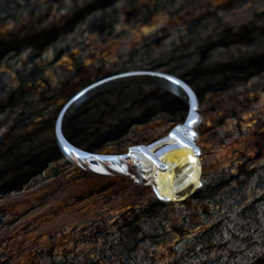 Chloe Solitaire Yellow Ring Sterling Silver Gemstone