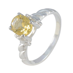 Chloe Solitaire Yellow Ring Sterling Silver Gemstone