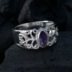 Noelia Claddagh Purple Gemstone Ring in Sterling Silver