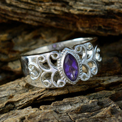 Noelia Claddagh Purple Gemstone Ring in Sterling Silver
