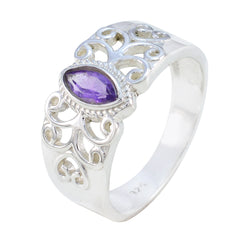 Noelia Claddagh Purple Gemstone Ring in Sterling Silver