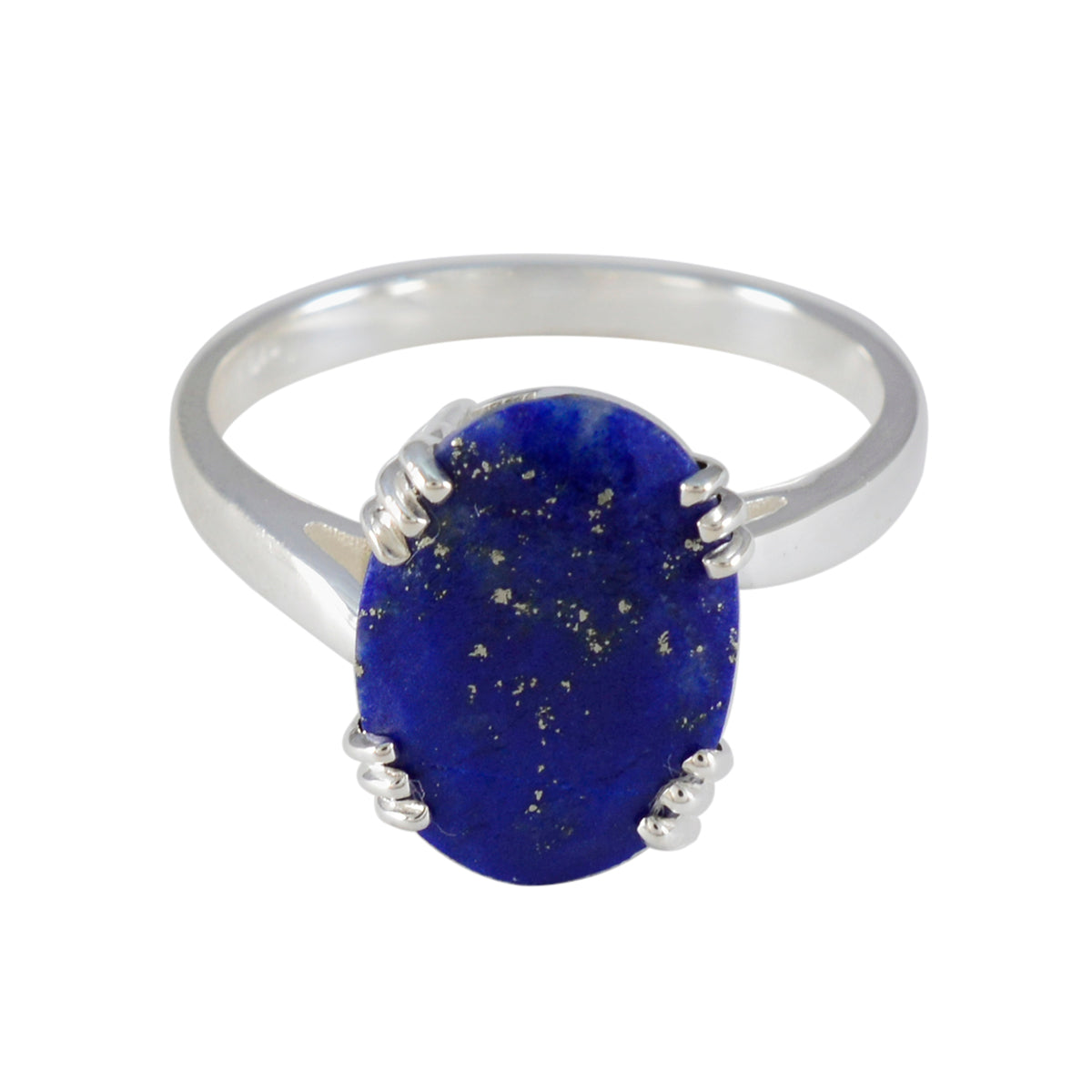 Lakshmi Contemporary Blue Solitaire Ring Lapis Lazuli Blue