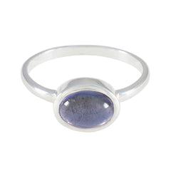 Eun-ji Contemporary Blue Solitaire Ring Iolite Blue