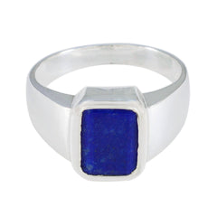 Maya Contemporary Blue Solitaire Ring Lapis Lazuli Blue