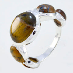 Victoria contemporary brown gemstone ring with polished silver band and multiple brown stones