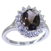 Lucy Contemporary Brown Halo Ring with Sparkling Accents smoky quartz Brown