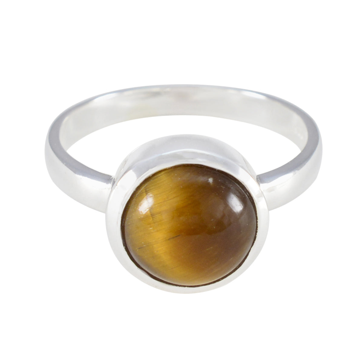 Araya Contemporary Brown Solitaire Ring Tiger Eye Brown