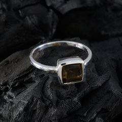 Aiko Contemporary Brown Solitaire Ring