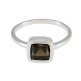 Aiko Contemporary Brown Solitaire Ring Smoky Quartz Brown