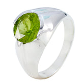 Dewi Contemporary Green Solitaire Ring Peridot Green