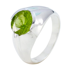Dewi Contemporary Green Solitaire Ring Peridot Green