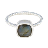 Haruka Contemporary Grey Solitaire Ring Labradorite Gray