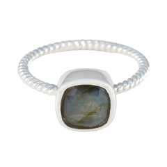 Haruka Contemporary Grey Solitaire Ring Labradorite Gray