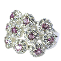 Noelia contemporary multicolor gemstone ring featuring multiple purple stones set in silver