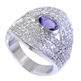 Maya Contemporary Purple Halo Ring with Gemstone Accents Amethyst Purple
