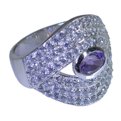 Maya Contemporary Purple Halo Ring with Gemstone Accents