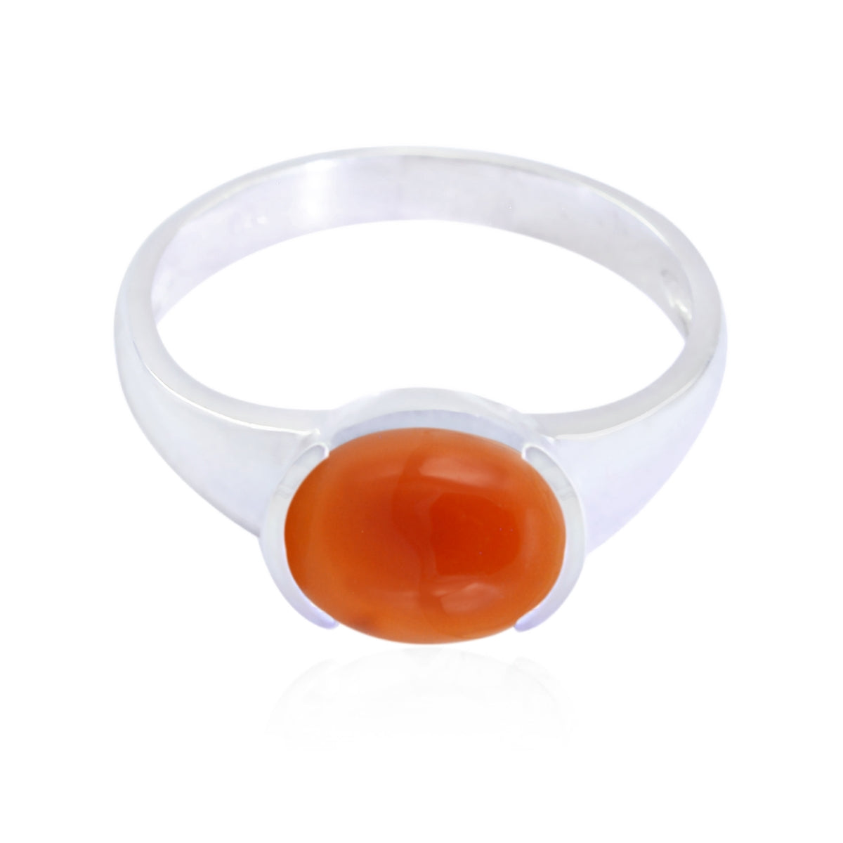 Min-seo Contemporary Red Solitaire Ring Red onyx Red