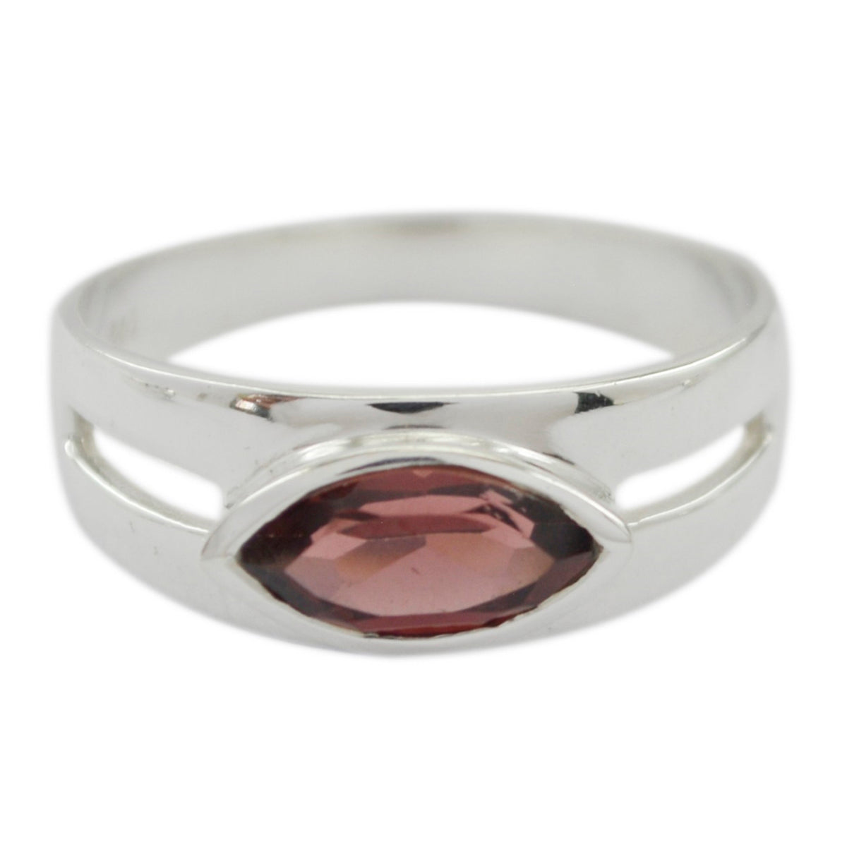 Alice Contemporary Red Solitaire Ring Garnet Red