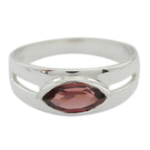 Alice Contemporary Red Solitaire Ring Garnet Red