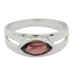 Alice Contemporary Red Solitaire Ring Garnet Red