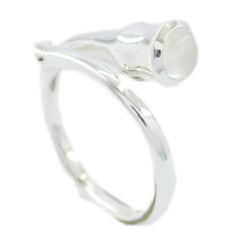 Katharina Contemporary White Solitaire Ring Rainbow Moonstone White
