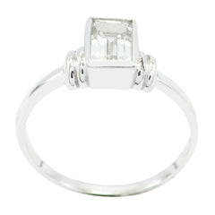 Siti Contemporary White Solitaire Ring Crystal Quartz White