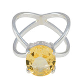 Micaela Contemporary Yellow Solitaire Ring Citrine Yellow
