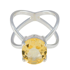 Micaela Contemporary Yellow Solitaire Ring Citrine Yellow