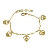 Riley Heart Charm Bracelet: Daughter's Day Jewelry Gift Plain yellow