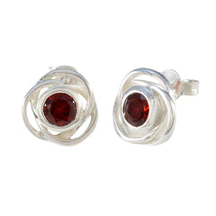 Micaela Delicate Stud Earrings India with Garnet Gemstone