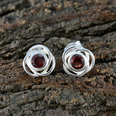 Micaela Delicate Stud Earrings India with Garnet Gemstone