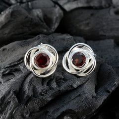 Micaela Delicate Stud Earrings India with Garnet Gemstone