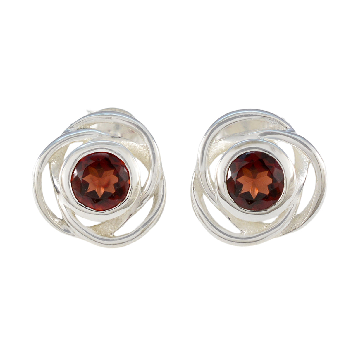 Micaela Delicate Stud Earrings India with Garnet Gemstone Garnet Red Stud