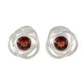 Micaela Delicate Stud Earrings India with Garnet Gemstone Garnet Red Stud