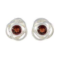 Micaela Delicate Stud Earrings India with Garnet Gemstone Garnet Red Stud