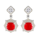 Dewi Red Stud Earrings for Glamorous Style Ruby CZ Red Stud