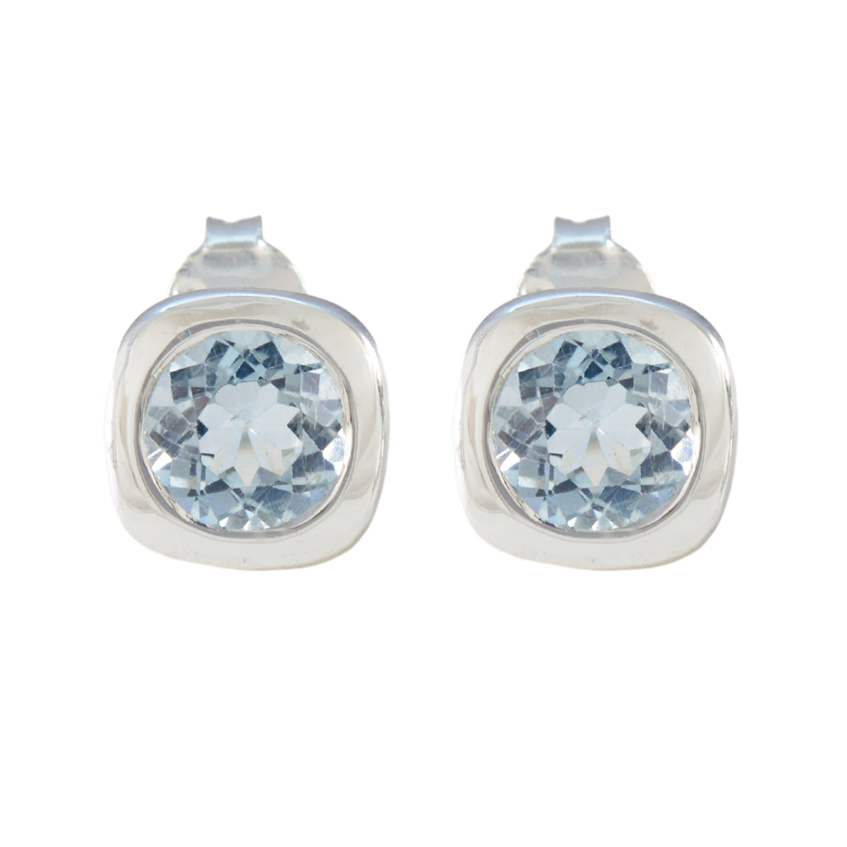 Kristine Elegant Blue Stud Earrings for Everyday Wear Blue Topaz Blue Stud
