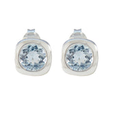 Kristine Elegant Blue Stud Earrings for Everyday Wear Blue Topaz Blue Stud