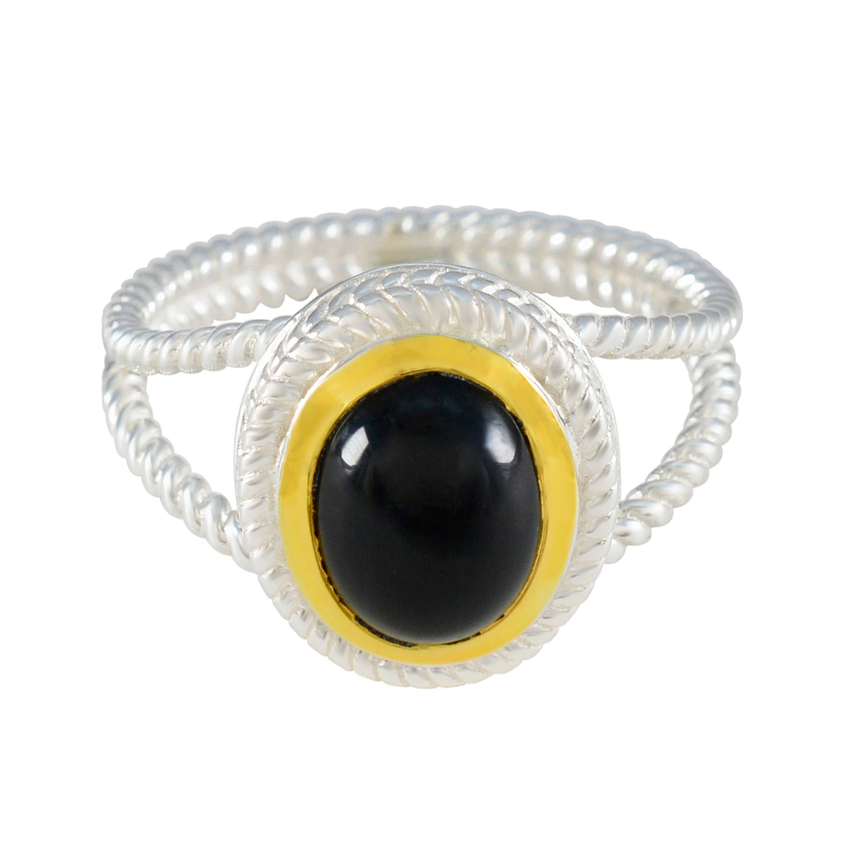 Emilia Rope-Wire Black Solitaire Ring Black Onyx Black