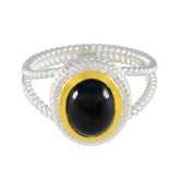 Emilia Rope-Wire Black Solitaire Ring Black Onyx Black