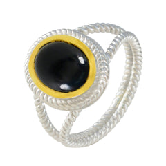 Emilia Rope-Wire Black Solitaire Ring