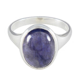 Milagros Ethnic Blue Solitaire Ring Iolite Blue