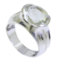 Milagros Ethnic Green Solitaire Ring in Sterling Silver