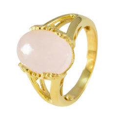 Harper Ethnic Pink Solitaire Ring with Gold Finish