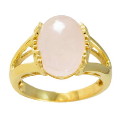 Harper Ethnic Pink Solitaire Ring with Gold Finish